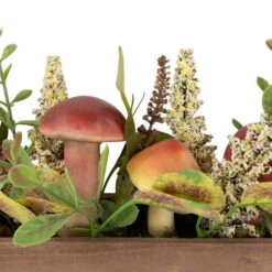 Northlight 19" Mushroom & Foliage Wooden Fall Harvest Hanging Basket 14 Northlight 19" Mushroom & Foliage Wooden Fall Harvest Hanging Basket -Northlight D736662S 5