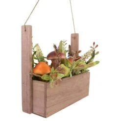 Northlight 19" Mushroom & Foliage Wooden Fall Harvest Hanging Basket 15 Northlight 19" Mushroom & Foliage Wooden Fall Harvest Hanging Basket -Northlight D736662S 6