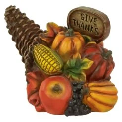 Northlight 8.5" Fall Harvest "Give Thanks" Cornucopia Decoration 10 Northlight 8.5" Fall Harvest "Give Thanks" Cornucopia Decoration -Northlight D736667S 3