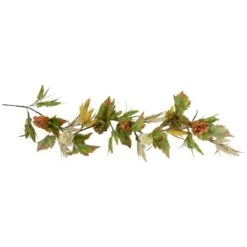 Northlight 5ft. Flowers With Wheat Artificial Fall Harvest Garland