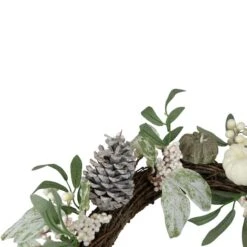 Northlight 20" Pumpkin & Berries With Pinecones Artificial Fall Harvest Twig Wreath -Northlight D736686S 2