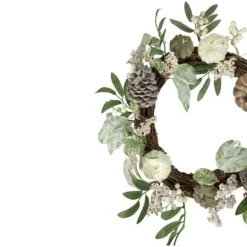Northlight 20" Pumpkin & Berries With Pinecones Artificial Fall Harvest Twig Wreath -Northlight D736686S 3