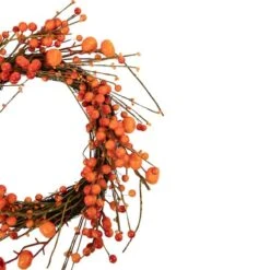 Northlight 20" Red & Orange Berries With Mini Pumpkins Fall Harvest Wreath -Northlight D736690S 2