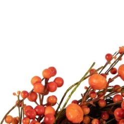 Northlight 20" Red & Orange Berries With Mini Pumpkins Fall Harvest Wreath -Northlight D736690S 3