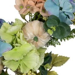 Northlight 22" Green & Blue Floral & Gourds Thanksgiving Artificial Wreath -Northlight D736698S 2