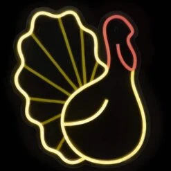 Northlight 15" LED Neon Style Fall Harvest Turkey Window Silhouette 8 Northlight 15" LED Neon Style Fall Harvest Turkey Window Silhouette -Northlight D736720S 1 1