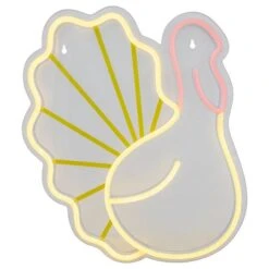 Northlight 15" LED Neon Style Fall Harvest Turkey Window Silhouette 10 Northlight 15" LED Neon Style Fall Harvest Turkey Window Silhouette -Northlight D736720S 3