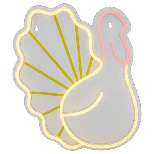 Northlight 15" LED Neon Style Fall Harvest Turkey Window Silhouette 6 Northlight 15" LED Neon Style Fall Harvest Turkey Window Silhouette - Image 4
