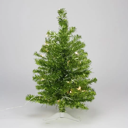 Northlight 2ft. Pre-Lit Paradise Lime Green Tinsel Pine Christmas Tree, Clear Lights 3 Northlight 2ft. Pre-Lit Paradise Lime Green Tinsel Pine Christmas Tree, Clear Lights