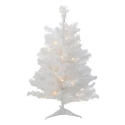 Northlight 3ft. Pre-Lit White Pine Artificial Christmas Tree, Clear LED Lights