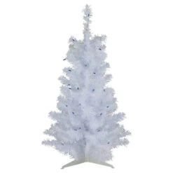 Northlight 3ft. Pre-Lit White Pine Artificial Christmas Tree, Blue Lights