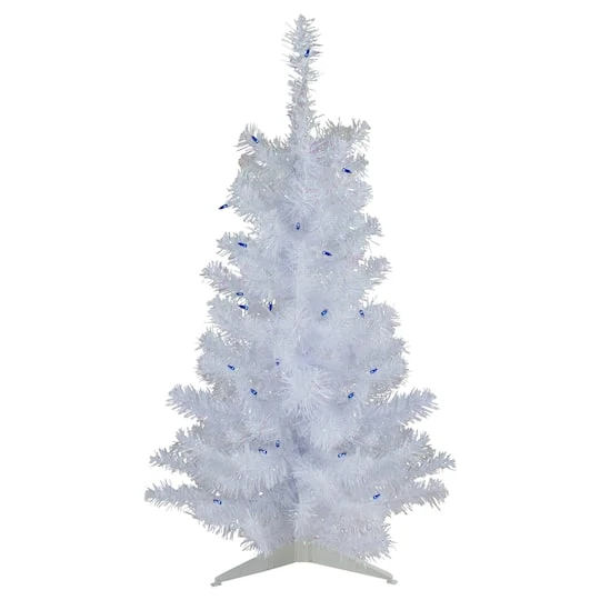 Northlight 3ft. Pre-Lit White Pine Artificial Christmas Tree, Blue Lights 3 Northlight 3ft. Pre-Lit White Pine Artificial Christmas Tree, Blue Lights