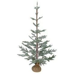 Northlight 3ft. Unlit Snow-Covered Slim Pine Artificial Christmas Tree In Jute Base