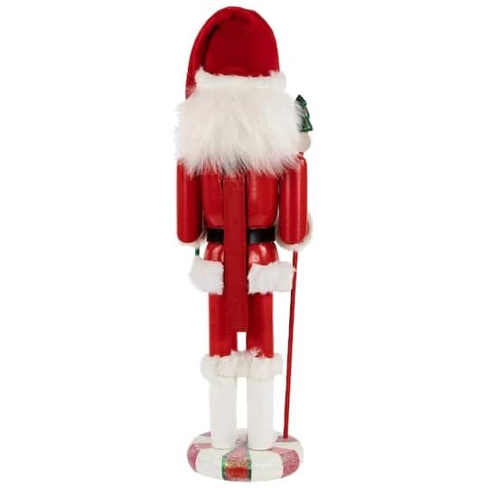 Northlight 13.75" Red & White Peppermint Twist Mrs. Claus Wooden Christmas Nutcracker 8 Northlight 13.75" Red & White Peppermint Twist Mrs. Claus Wooden Christmas Nutcracker - Image 6