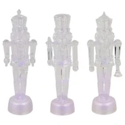 Northlight 7.5" LED Icy Crystal Nutcracker Christmas Figurine Set