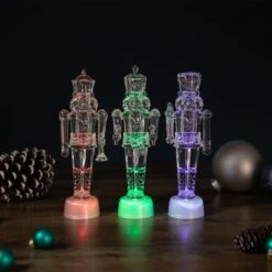 Northlight 7.5" LED Icy Crystal Nutcracker Christmas Figurine Set -Northlight D755909S 2