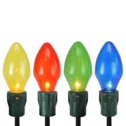 Northlight 4ct. Multicolor Jumbo C7 Bulb Christmas Pathway Marker Lawn Stakes