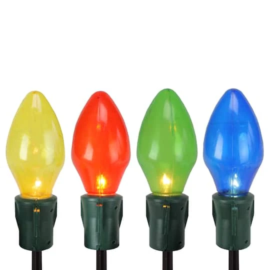 Northlight 4ct. Multicolor Jumbo C7 Bulb Christmas Pathway Marker Lawn Stakes 3 Northlight 4ct. Multicolor Jumbo C7 Bulb Christmas Pathway Marker Lawn Stakes