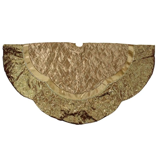 Northlight 72" Gold Quilted Christmas Tree Skirt With Iridescent Sequins 3 Northlight 72" Gold Quilted Christmas Tree Skirt With Iridescent Sequins