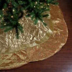 Northlight 72" Gold Quilted Christmas Tree Skirt With Iridescent Sequins 8 Northlight 72" Gold Quilted Christmas Tree Skirt With Iridescent Sequins -Northlight D755957S 2