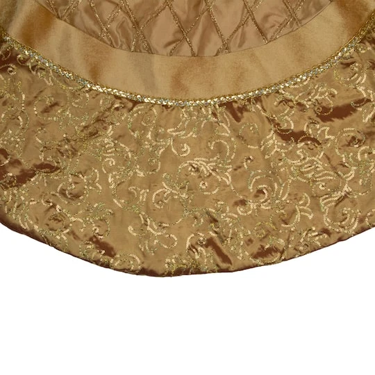 Northlight 72" Gold Quilted Christmas Tree Skirt With Iridescent Sequins 6 Northlight 72" Gold Quilted Christmas Tree Skirt With Iridescent Sequins - Image 4