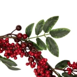 Northlight 5ft. Christmas Leaves & Red Berries Artificial Garland