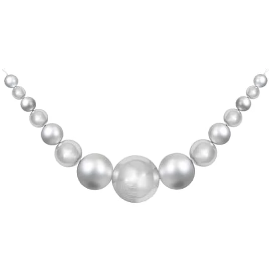 Northlight 6ft. Christmas Shatterproof Silver Ball Ornament Swag 4 Northlight 6ft. Christmas Shatterproof Silver Ball Ornament Swag - Image 2