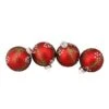 Northlight 4ct. Matte Red With Pine Needles Glass Christmas Ball Ornaments -Northlight D756243S 1