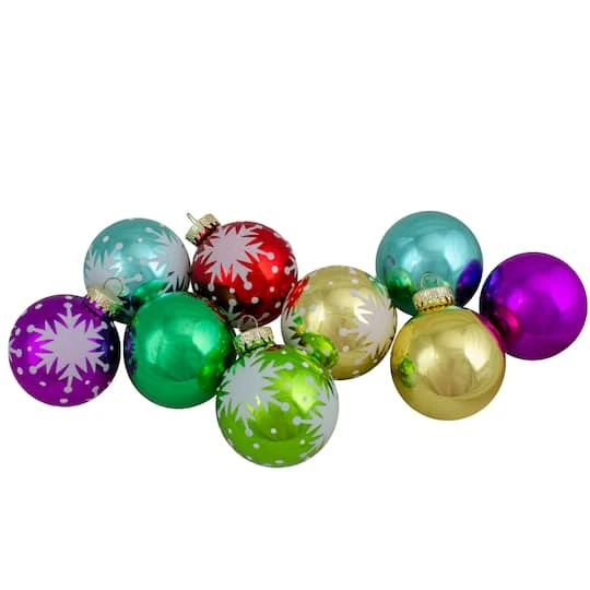 Northlight 9ct. 2" Glass Ball Ornaments 3 Northlight 9ct. 2" Glass Ball Ornaments