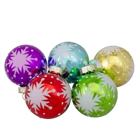 Northlight 9ct. 2" Glass Ball Ornaments 5 Northlight 9ct. 2" Glass Ball Ornaments - Image 3