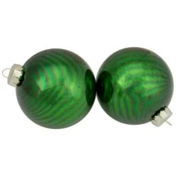 Northlight 4ct. 4" Green 2-Finish Glass Ball Ornaments -Northlight D756282S 3