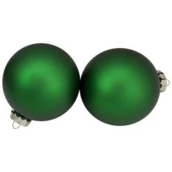 Northlight 4ct. 4" Green 2-Finish Glass Ball Ornaments -Northlight D756282S 4