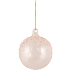 Northlight 3" Pink Iridescent Glass Ball Ornament