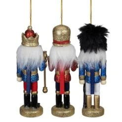 Northlight 3ct. 5.25" Glittery Nutcracker King Soldier And Drummer Ornaments -Northlight D756305S 4