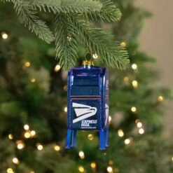 Northlight 4.5" Shiny Blue Glittered Express Mail USPS Mailbox Glass Christmas Ornament 10 Northlight 4.5" Shiny Blue Glittered Express Mail USPS Mailbox Glass Christmas Ornament -Northlight D756307S 2