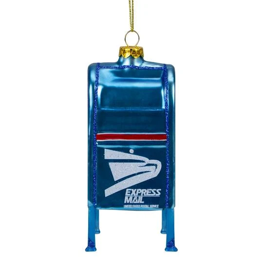 Northlight 4.5" Shiny Blue Glittered Express Mail USPS Mailbox Glass Christmas Ornament 6 Northlight 4.5" Shiny Blue Glittered Express Mail USPS Mailbox Glass Christmas Ornament - Image 4