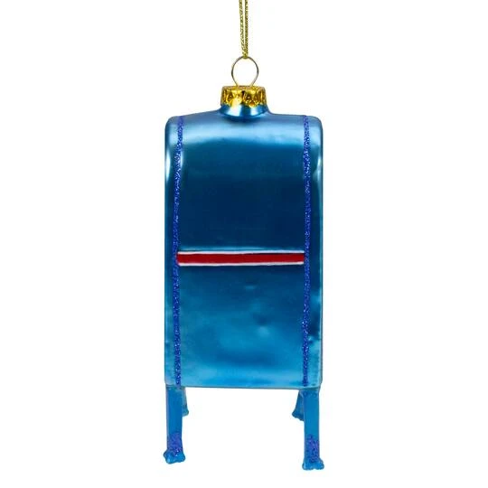 Northlight 4.5" Shiny Blue Glittered Express Mail USPS Mailbox Glass Christmas Ornament 7 Northlight 4.5" Shiny Blue Glittered Express Mail USPS Mailbox Glass Christmas Ornament - Image 5