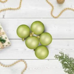 Northlight 12ct. 4" Matte Kiwi Green Shatterproof Christmas Ball Ornaments -Northlight D756318S 2