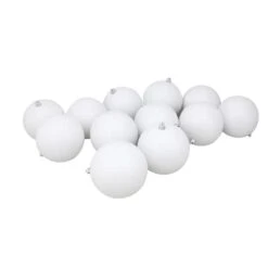 Northlight 12ct. 4" Winter White Shatterproof Matte Christmas Ball Ornaments