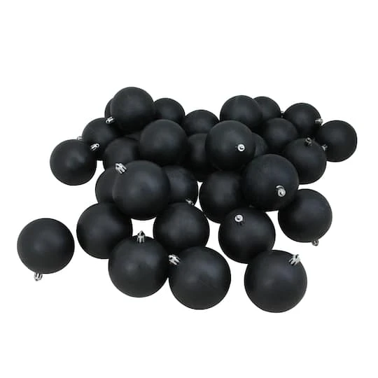 Northlight 32ct. 3.25" Matte Black Shatterproof Ball Ornaments 3 Northlight 32ct. 3.25" Matte Black Shatterproof Ball Ornaments