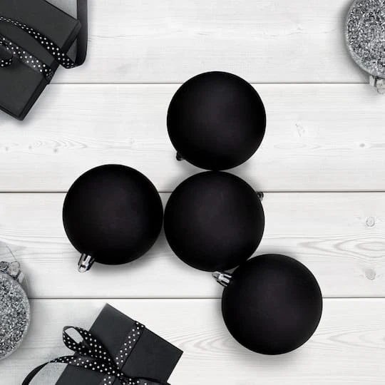 Northlight 32ct. 3.25" Matte Black Shatterproof Ball Ornaments 5 Northlight 32ct. 3.25" Matte Black Shatterproof Ball Ornaments - Image 3