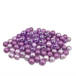 Northlight 96ct. 1.5" Purple Shatterproof Plastic Ball Ornaments