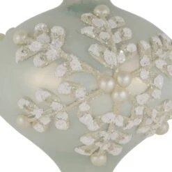 Northlight 2ct. Pastel Green Icy Snowflakes Glass Onion Ornaments 9 Northlight 2ct. Pastel Green Icy Snowflakes Glass Onion Ornaments -Northlight D756342S 4