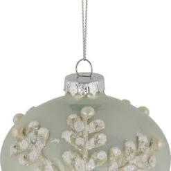 Northlight 2ct. Pastel Green Icy Snowflakes Glass Onion Ornaments 10 Northlight 2ct. Pastel Green Icy Snowflakes Glass Onion Ornaments -Northlight D756342S 5
