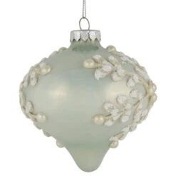 Northlight 2ct. Pastel Green Icy Snowflakes Glass Onion Ornaments 11 Northlight 2ct. Pastel Green Icy Snowflakes Glass Onion Ornaments -Northlight D756342S 6