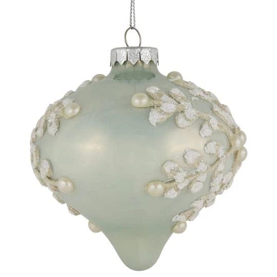 Northlight 2ct. Pastel Green Icy Snowflakes Glass Onion Ornaments 7 Northlight 2ct. Pastel Green Icy Snowflakes Glass Onion Ornaments - Image 5