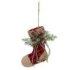 Northlight Red Plaid & Burlap Stocking Ornament