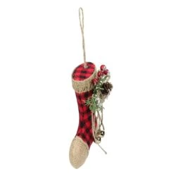 Northlight Red Plaid & Burlap Stocking Ornament -Northlight D756345S 3