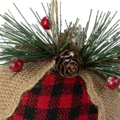 Northlight Red Plaid & Burlap Stocking Ornament -Northlight D756345S 6