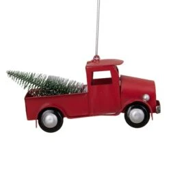 Northlight Red Vintage Style Truck With Frosted Tree Ornament -Northlight D756347S 6
